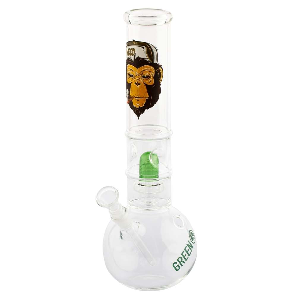 GREENLINE 32cm GLASS BONG - MONKEY DESIGN (LG36)