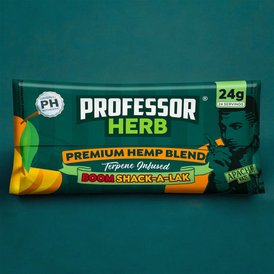 PROFESSOR HERB HEMP SHAKE / TOBACCO ALTERNATIVE - BOOM SHACK-A-LACK (APACHE HAZE) 24g POUCH - 1400mg CBD (Copy)