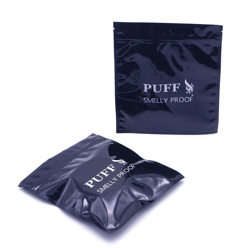 BLACK "PUFF" SMELLY PROOF BAGS 6.5x7.5" (LARGE)