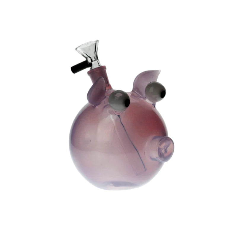 PINK PIG 15.5cm BUBBLE GLASS BONG
