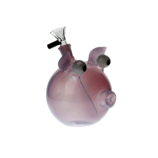 PINK PIG 15.5cm BUBBLE GLASS BONG
