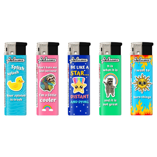 Adamo Refillable Electric Lighters - BAD MOOD DESIGN - FULL SETS OF 5 LIGHTERS / BULK