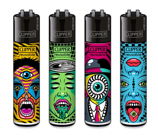 CLIPPER LIGHTERS - TRIPPY FACES