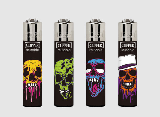 CLIPPER LIGHTERS - MOLTEN SKULLS