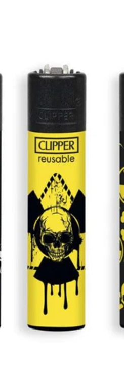 CLIPPER LIGHTERS - RADIOACTIVE SKULLS