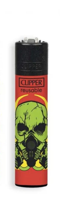 CLIPPER LIGHTERS - RADIOACTIVE SKULLS