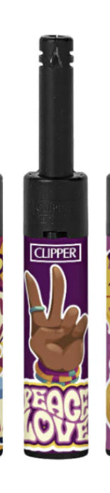 CLIPPER MINI TUBE LIGHTERS - HIPPIE LOVE
