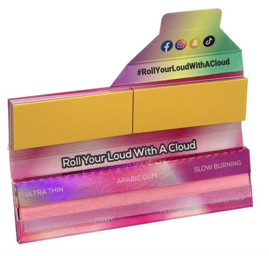 CLOUDZ - PINK - KING SIZE PAPERS WITH TIPS