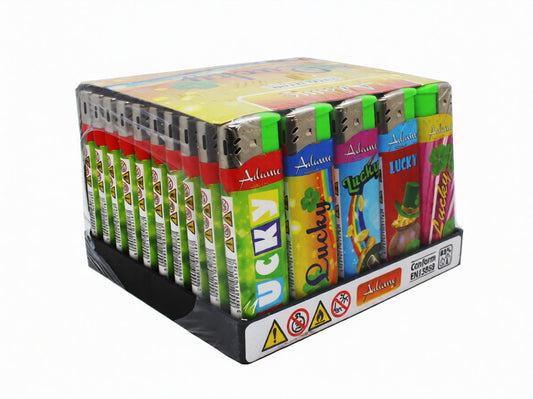 Adamo Refillable Electric Lighters - LUCKY IRISH DESIGN - FULL SET OF 5 LIGHTERS