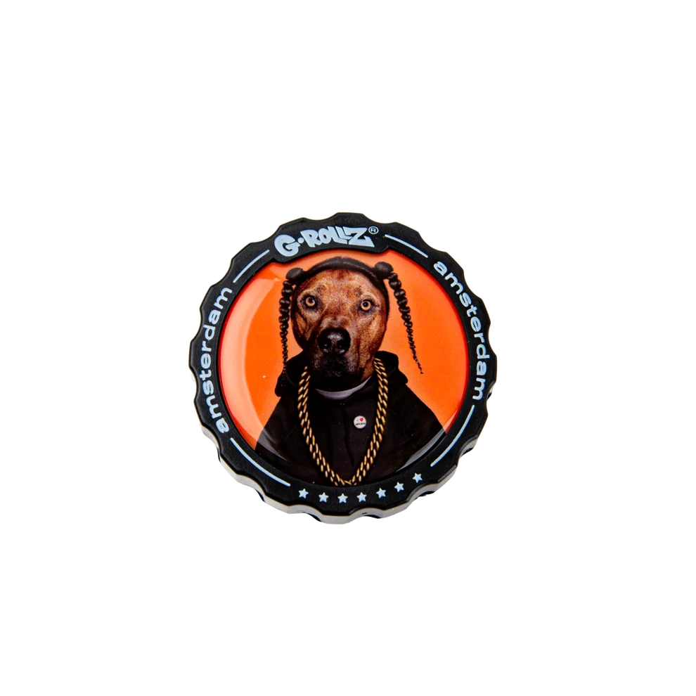 G-ROLLZ ACRYLIC 3 PART GRINDER 53mm - RAP DOG DESIGN