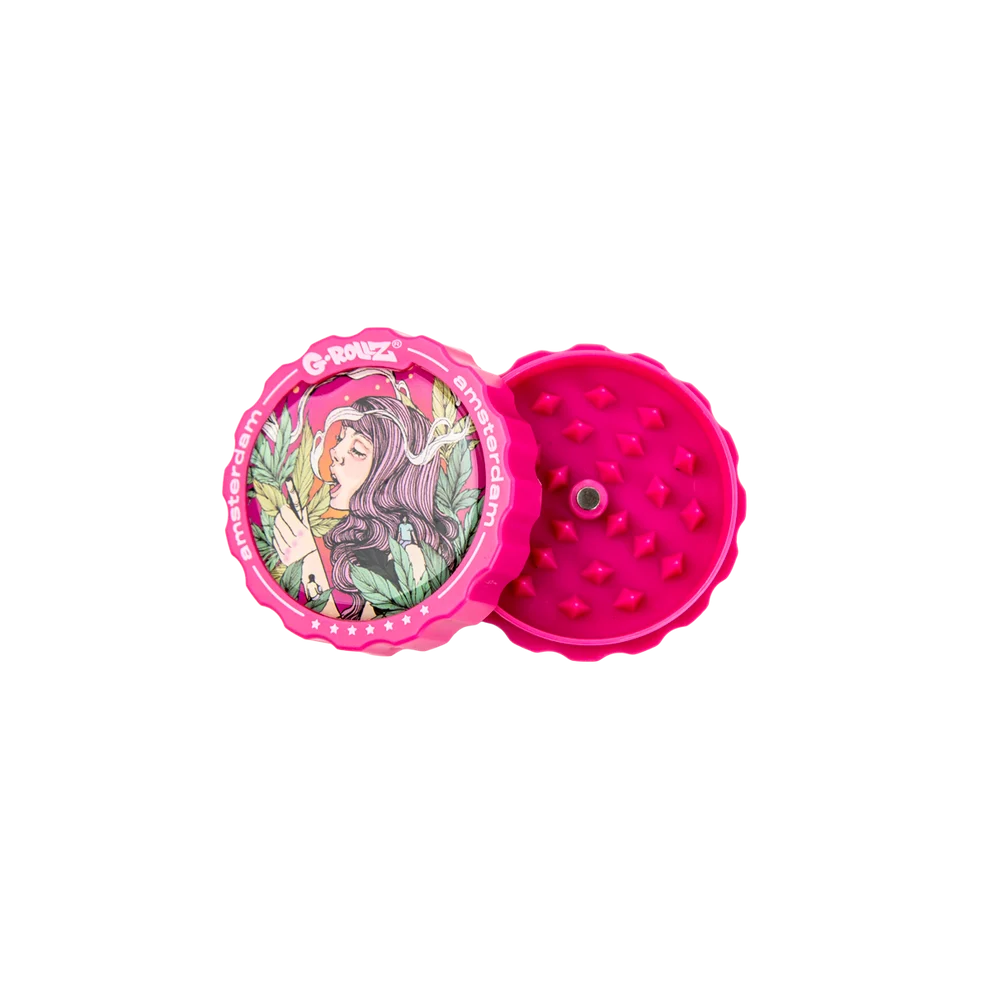 G-ROLLZ ACRYLIC 3 PART GRINDER 53mm - FLOWER GIRL DESIGN