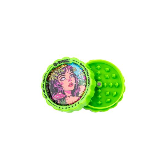 G-ROLLZ ACRYLIC 3 PART GRINDER 53mm - GREEN JUNGLE GIRL DESIGN