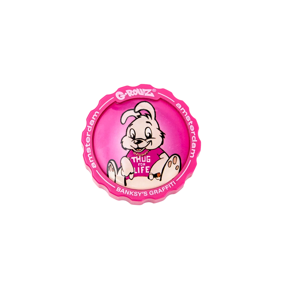 G-ROLLZ ACRYLIC 3 PART GRINDER 53mm - THUG FOR LIFE BUNNY DESIGN