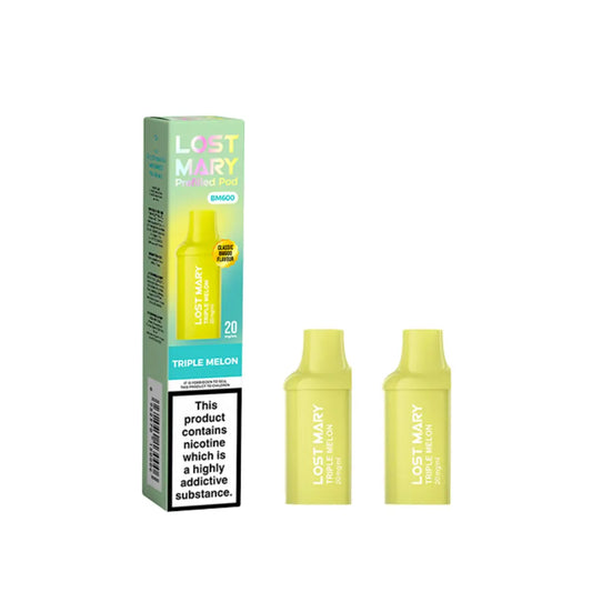 LOST MARY BM600 REPLACEMENT PODS 2 PER PACK - FOR USE WITH BM600 PRE-FILLED POD KITS