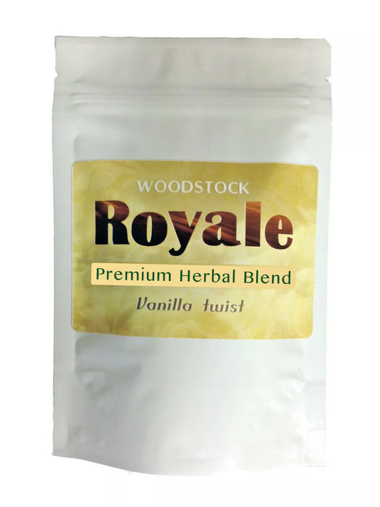 WOODSTOCK ROYALE HERBAL BLEND "VANILLA TWIST" 20g TOBACCO ALTERNATIVE