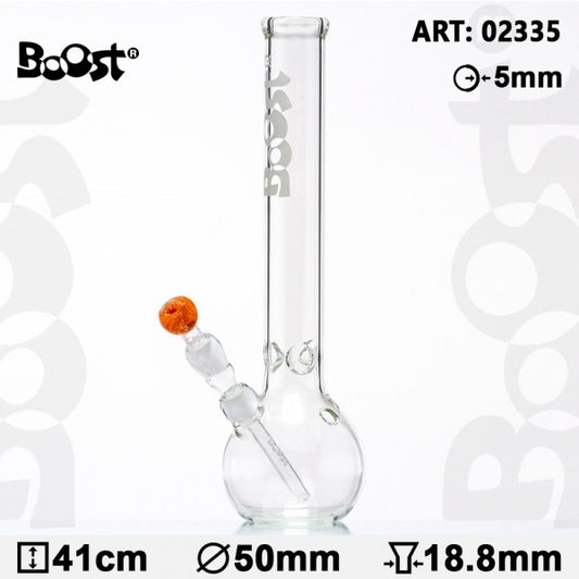 BOOST 41cm GLASS BONG - WHITE BOOST LOGO