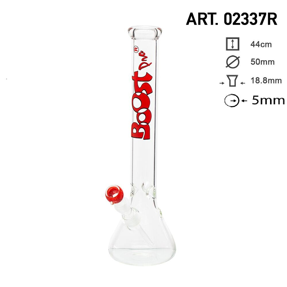 BOOST 44cm GLASS BEAKER BONG - RED BOOST PRO LOGO
