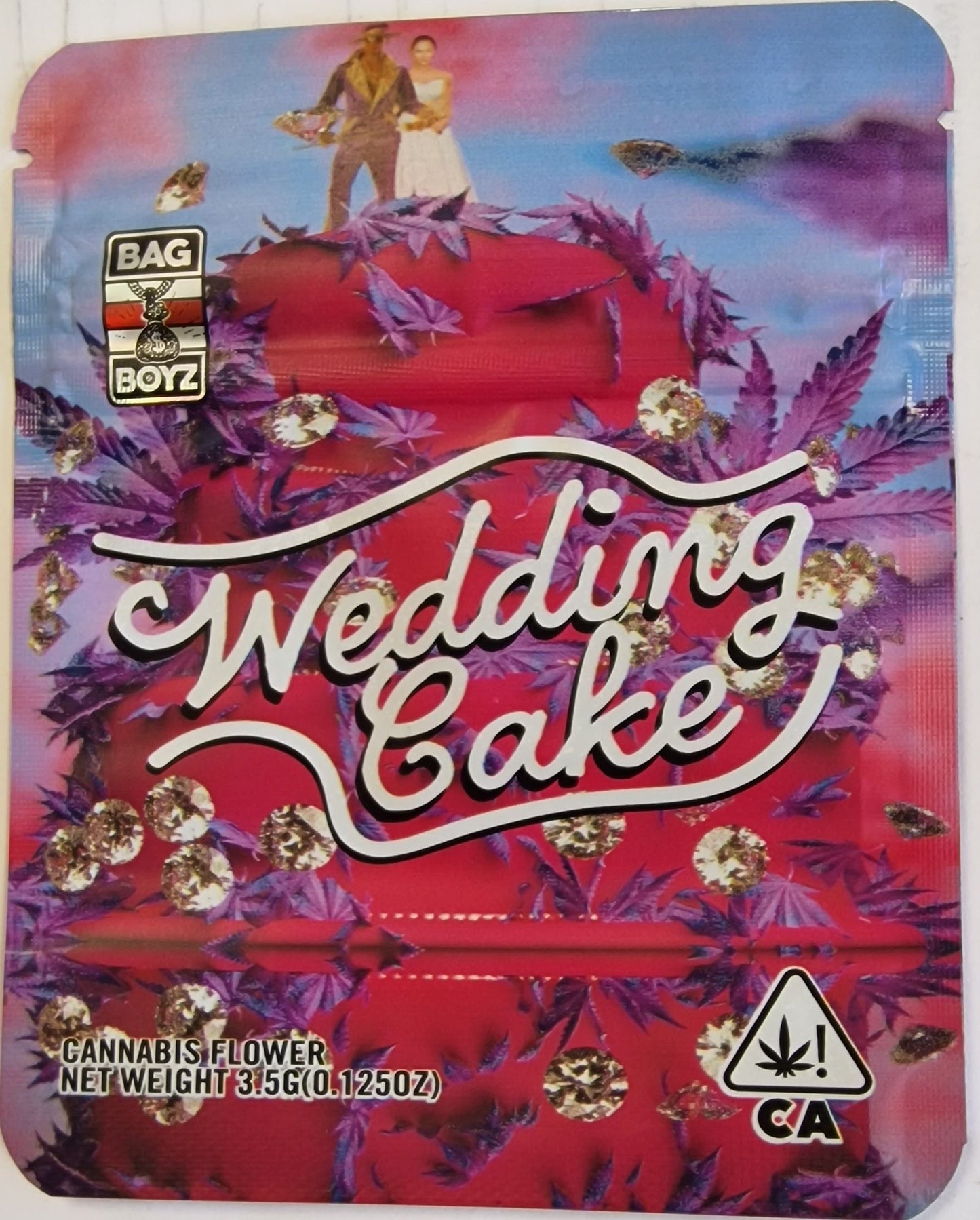WEDDING CAKE MYLAR BAGS - SMELL PROOF BAG 10x12.8cm (3.5g BAGS)