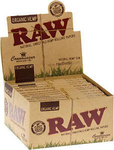 RAW ORGANIC HEMP CONNOISSEUR KINGSIZE SLIM ROLLING PAPERS AND TIPS