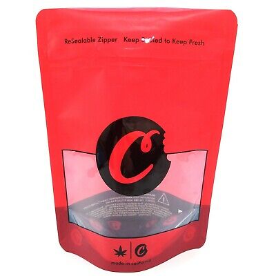 LARGE RED COOKIES MYLAR BAGS - 15x20cm SMELL PROOF BAG - 3.5g BAGS