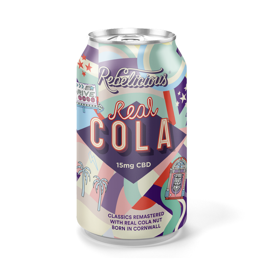 REBELICIOUS - REAL COLA 15mg CBD INFUSED SPARKLING SOFT DRINK 330ml