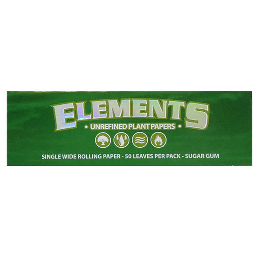 ELEMENTS GREEN SINGLE WIDE ROLLING PAPERS