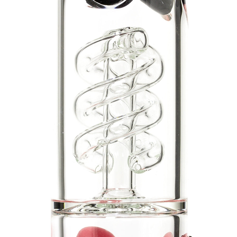 GRACE GLASS - OCTOPODA 43cm GLASS PERCOLATOR BONG - LED GLOW IN DARK PINK