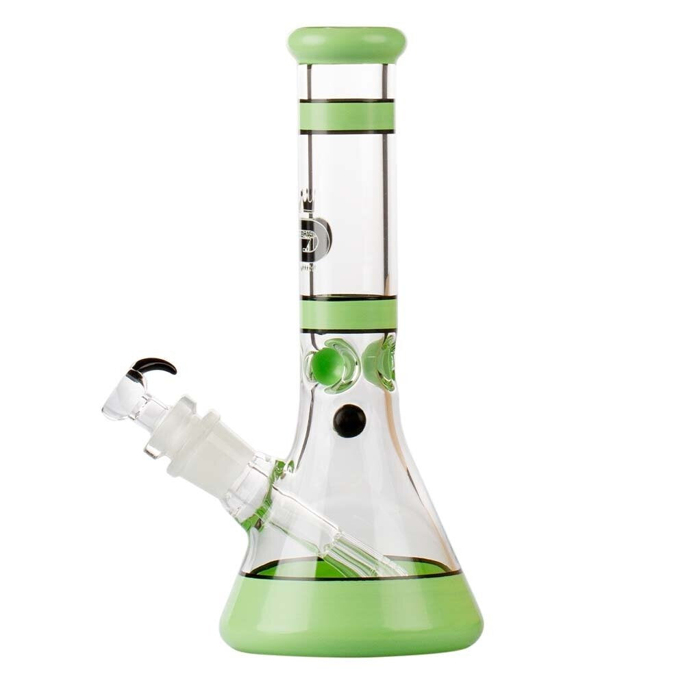 GRACE GLASS 30cm BEAKER BONG IN GREEN