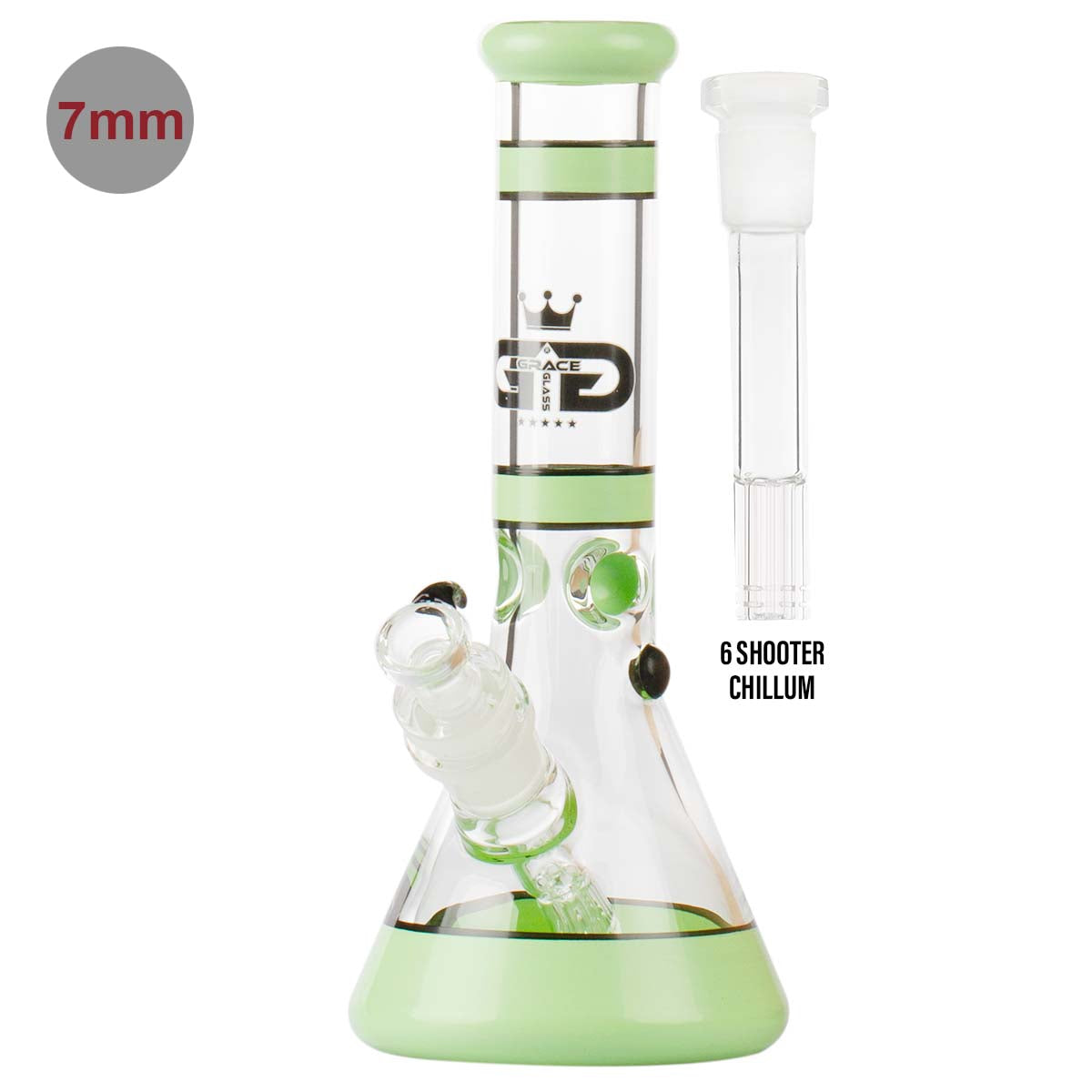 GRACE GLASS 30cm BEAKER BONG IN GREEN