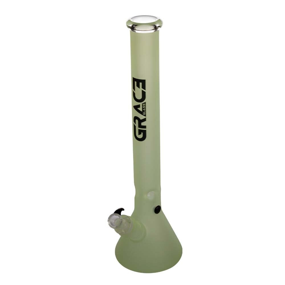 GRACE GLASS 50cm GREEN PEARL BEAKER BONG