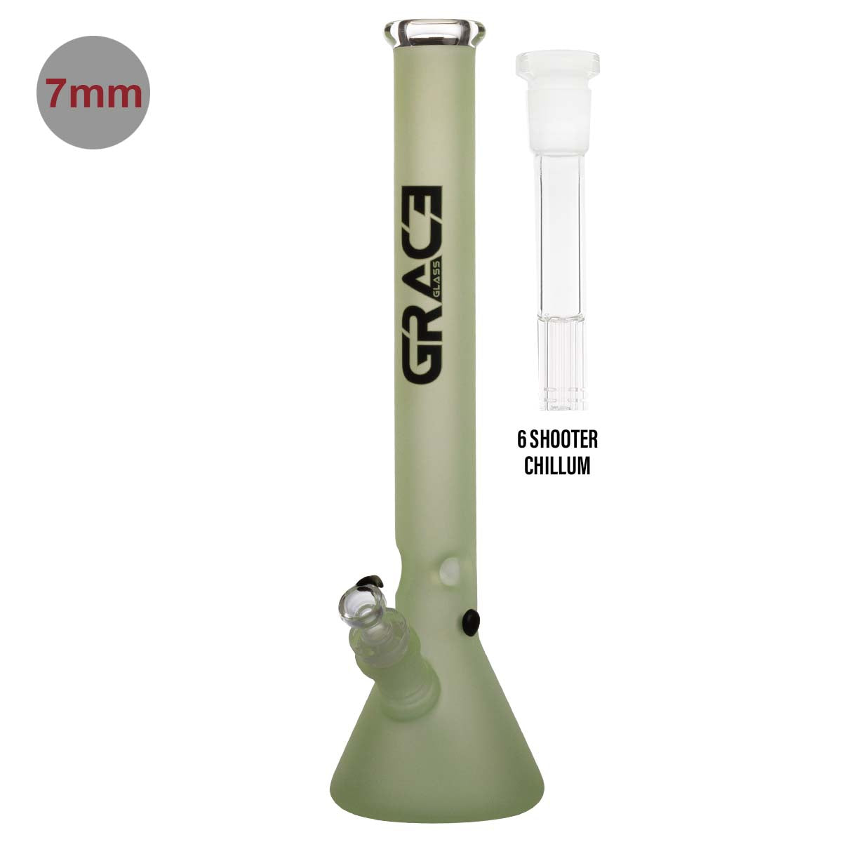 GRACE GLASS 50cm GREEN PEARL BEAKER BONG