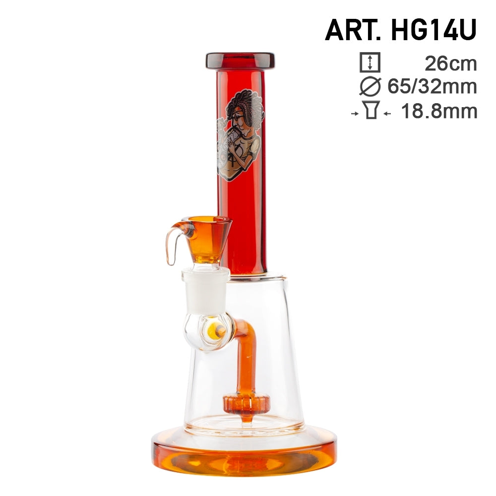 AMSTERDAM GLASS 26cm  SMOKING BOY BONG RIG - ORANGE