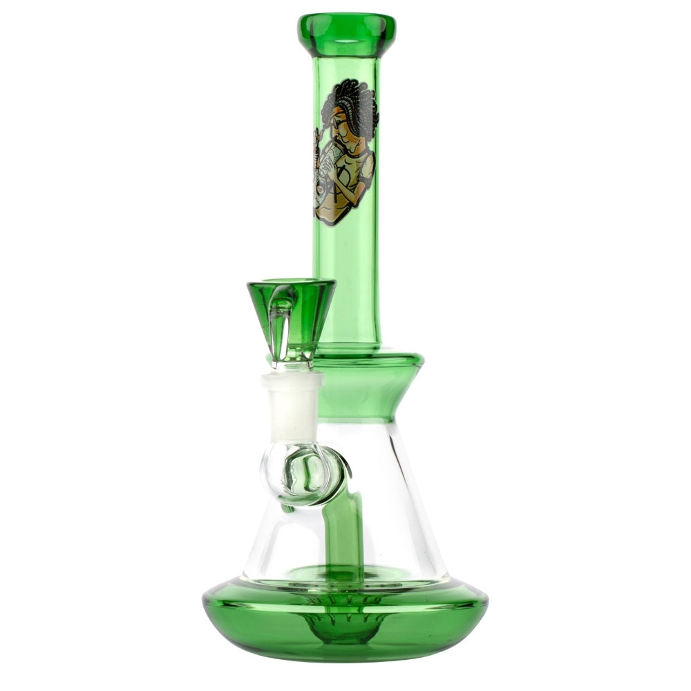 AMSTERDAM GLASS 22cm  SMOKING BOY BONG RIG - GREEN