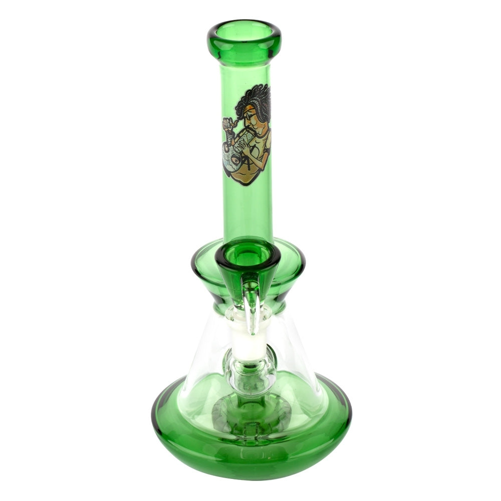 AMSTERDAM GLASS 22cm  SMOKING BOY BONG RIG - GREEN