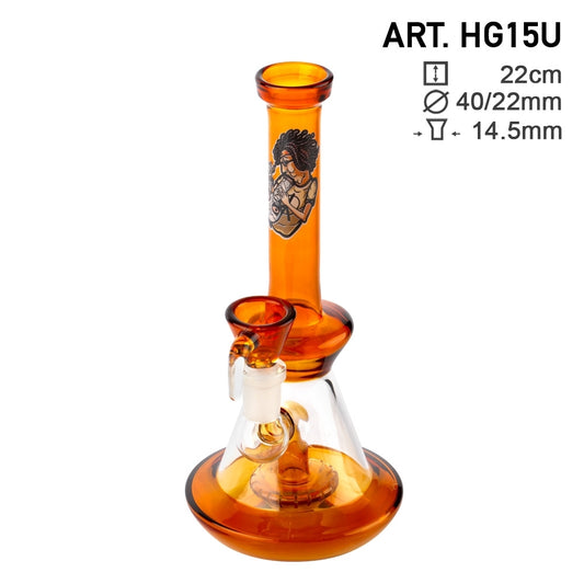 AMSTERDAM GLASS 22cm  SMOKING BOY BONG RIG - ORANGE