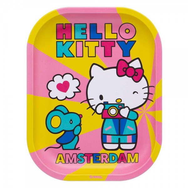 HELLO KITTY "RETRO TOURIST" METAL ROLLING TRAY BY G-ROLLZ - SMALL
