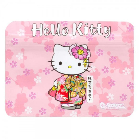 HELLO KITTY SMELL PROOF BAG - PINK KIMONO DESIGN BY G-ROLLZ - 105x80mm