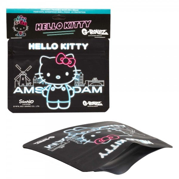 HELLO KITTY SMELL PROOF BAG - NEON KITTY DESIGN BY G-ROLLZ - 105x80mm