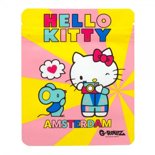 HELLO KITTY SMELL PROOF BAG - CAMERA KITTY DESIGN BY G-ROLLZ - 100x125mm