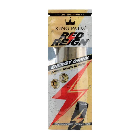 KING PALM MINI - ENERGY DRINK TERPENE FLAVOUR - PACK OF 2 - FITS 1g - CORDIA PALM LEAF PREROLLED BLUNT WRAPS