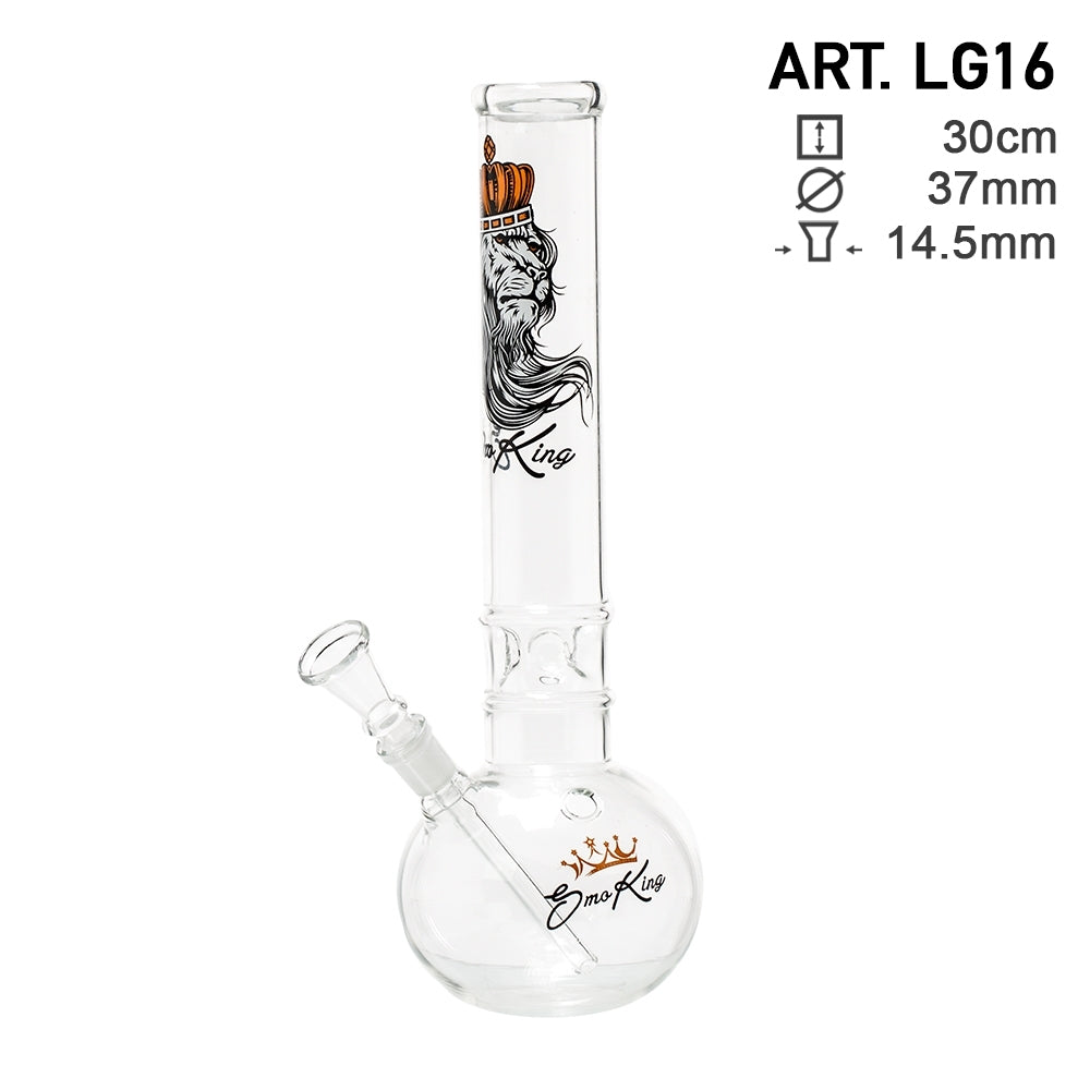 SMO KING 30cm GLASS BOUNCER BONG - LION PRINT