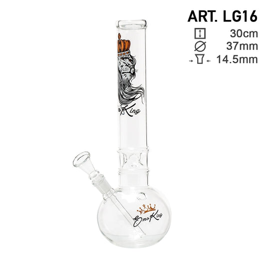 SMO KING 30cm GLASS BOUNCER BONG - LION PRINT