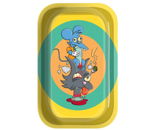 ITCHY & SCRATCHY SIMPSONS MEDIUM METAL ROLLING TRAY