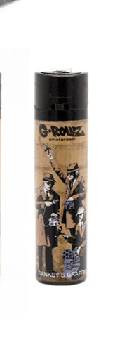 G-ROLLZ BANKSY GRAFFITI LIGHTERS - BROWN ART DESIGNS