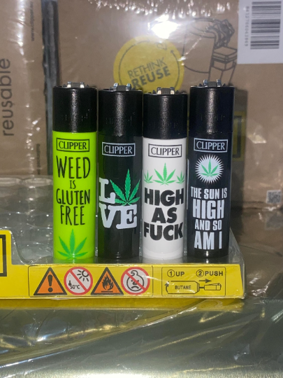 CLIPPER LIGHTERS - WEED SLOGANS - GLUTEN FREE etc