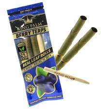 KING PALM MINI - BERRY TERPENE FLAVOUR - PACK OF 2 - FITS 1g - CORDIA PALM LEAF PREROLLED BLUNT WRAPS