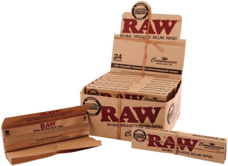RAW CLASSIC CONNOISSEUR KINGSIZE SLIM ROLLING PAPERS AND TIPS