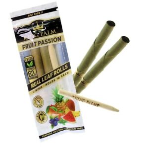 KING PALM MINI - FRUIT PASSION TERPENE FLAVOUR - PACK OF 2 - FITS 1g - CORDIA PALM LEAF PREROLLED BLUNT WRAPS