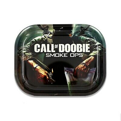 CALL OF DOOBIE METAL ROLLING TRAY - SMALL OR MEDIUM - MATCHING MAGNETIC LID AVAILABLE